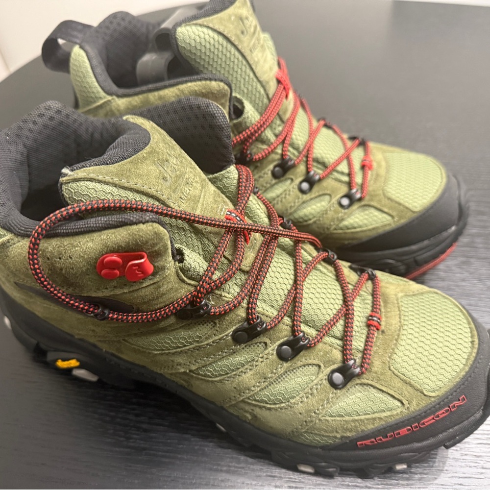 Merrell Jeep Brand Olive and Red Hiking Boots